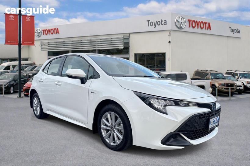 White 2025 Toyota Corolla Hatchback Ascent Sport Hybrid