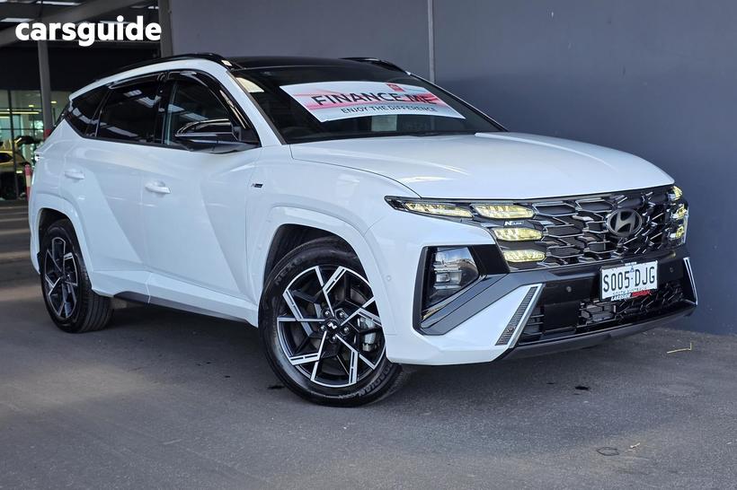 White 2025 Hyundai Tucson Wagon Premium N Line Hybrid (Awd)